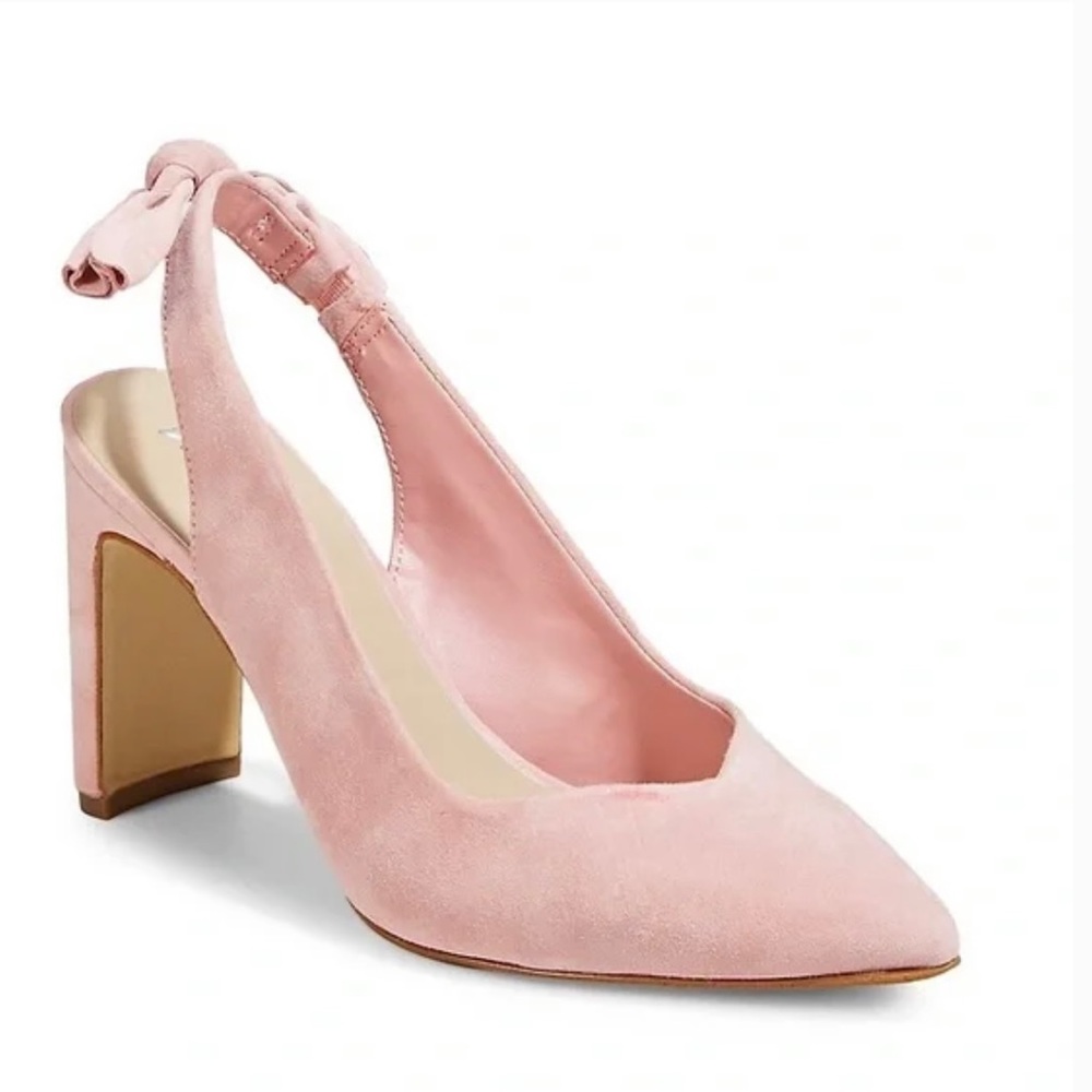 Lord & Taylor Point-Toe Suede sling back pumps